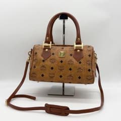 美品　MCM ヴィセトス柄 大型ボストンバッグ トラベルバッグ ブラウン S 〈エッセンシャル〉ボストンバッグ - ヴィセトス オリジナル