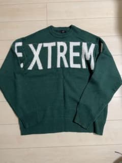 ニット セーター ロゴ グリーン Lサイズ　ビッグシルエット　ストリート系のサムネイル