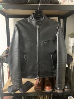 SCHAFFEN 馬革シングルライダースジャケット L 美品　革の館のサムネイル