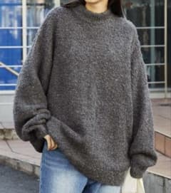 【retock＇s】美品✨　ループヤーン ビッグシルエットモックネックニットのサムネイル