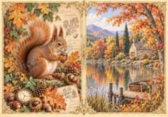 A5 動物コラージュシート4枚セット アニマル リス 風景 ハロウィン 1576 - 2