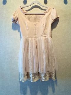 L'EST ROS刺繍レース×リボン付き　チュールレース ミニワンピースのサムネイル