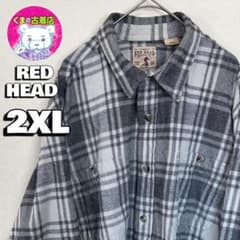 usa古着 REDHEAD ネルシャツ 2XL チェック グレー ホワイト - メルカリ