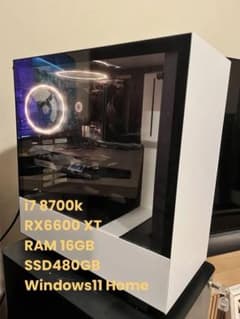 【自作】i7 8700K/16GB/RX6600XT/SSD500GB 自作】i7 8700K/16GB/RX6600XT/SSD500GB - メルカリ