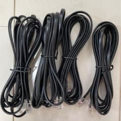 電話線　2m 黒色　4本セットのサムネイル