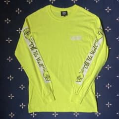 VANS バンズ 長袖 Tシャツ ロンT S ネオンイエロー 袖プリント - メルカリ