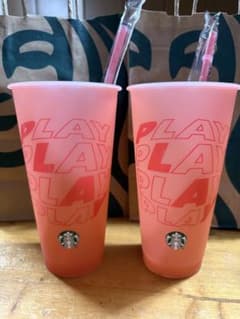 スタバ ミステリーカラーチェンジング リユーザブルコールドカップ タンブラー 赤のサムネイル