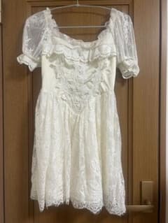 SHEIN レース 半袖 ミニワンピース ホワイトのサムネイル
