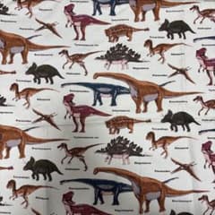 生地 恐竜 グリーン 横54cm×縦76cmのサムネイル