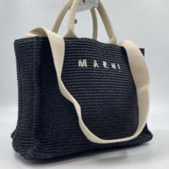 MARNI ラフィア素材 バッグ ハンドバッグ ショルダーバッグ 黒 - メルカリ