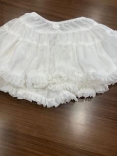 ホワイト フリル スカート キッズ　プピネのサムネイル