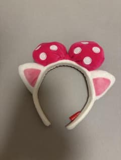 LOTTE WORLD カチューシャ ピンク リボン 猫耳のサムネイル
