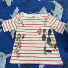 PETIT BATEAU ボーダー フリル トップス 6ans/116cmのサムネイル