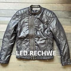 最終価格 LED RECHWE ブラックライダースナイロン中綿ジャケット M 