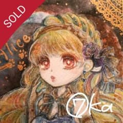 オリジナル　手描きイラスト　色紙のサムネイル