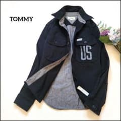 TOMMY/トミー●異素材配色切り替え♪ビッグロゴ入りデニムジャケット/シャツ