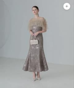 Lejaチュールフリルボレロペイントマーメイドワンピースドレス結婚式
