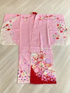 七五三 着物　子ども　子供　こども　7歳用　ピンク　花柄のサムネイル