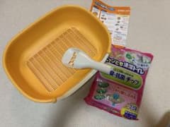 ニャンとも清潔トイレ 子猫用トイレ　スコップ&チップ&シート付きのサムネイル