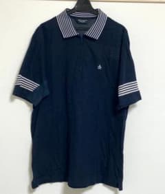 Munsingwear ポロシャツ ネイビー ストライプ ゴルフウェア Lサイズのサムネイル
