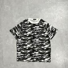 00s Y2K 迷彩 リンガーtシャツ カモフラ 古着 アーカイブ 短丈 テック