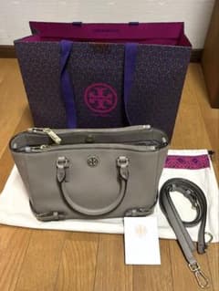 TORY BURCH 2WAY ハンドバッグ グレーベージュ トリバーチ TORY BURCH 2WAY ハンドバッグ グレーベージュ トリバーチ - メルカリ
