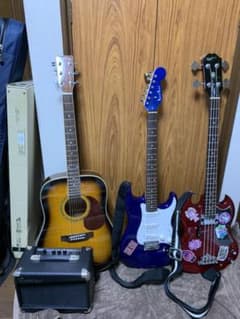EPIPHONE ベース エレキギター アコギ アンプ セット売りのサムネイル