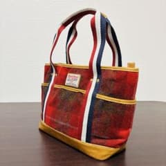 Harris Tweed レッドチェック トートバッグのサムネイル