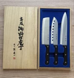 【新品】陳健一 包丁セット 3本 木製ケース付きのサムネイル