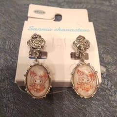 Kuromi Earrings, Silver, Rose