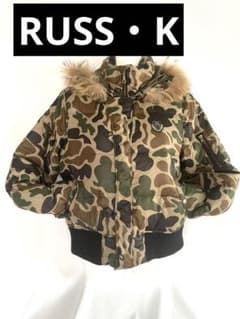 NEWSとコラボ商品RUSS-K ダウンジャケット迷彩 ファー フード Lサイズ 