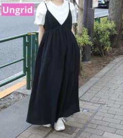 Ungrid アングリッド 楊柳キャミワンピース ブラック - メルカリ