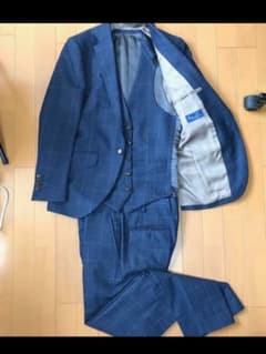 【バター様専用】スリーピース スーツ セットアップ 紺 チェック フランネルのサムネイル