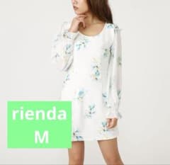 rienda フラワーパフスリーブワンピース Mサイズ