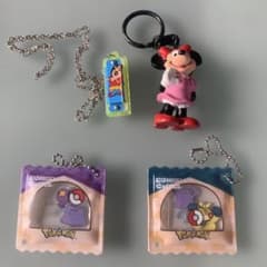 キャラクター キーホルダー 3点セット ポケモン　ミニー　クレヨンしんちゃんのサムネイル