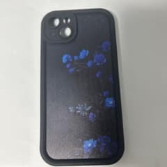 iPhone13 케이스 꽃무늬 블루 블랙 실리콘 신품 미사용