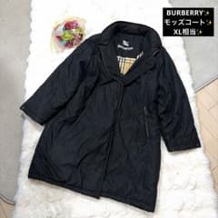 希少 BURBERRY バーバリー 中綿 モッズコート Bロゴ ノバチェック