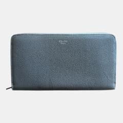 美品✨CELINE ✨ラウンドファスナー長財布 グレー イエローバイカラー 