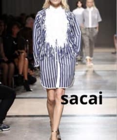 sacai サカイ ストライプ パンチング フリンジシャツ コレクション 