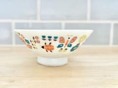 Retro tea bowl, bowl, butterfly, pop, colorful, tulip, antique, Scandinavian style.