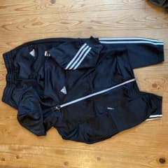 adidas ジャージセット 黒 3本ライン フード付きのサムネイル