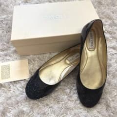 JIMMY CHOO フラットシューズ ブラック 37 - メルカリ