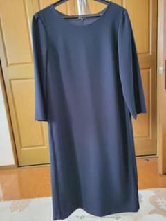 ネイビー 七分袖 ワンピース