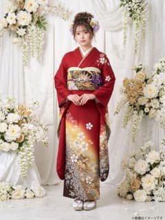 振り袖　フルセット　長襦袢付　金彩加工　長尺袋帯　刺繍半襟サービス　921 振り袖 フルセット 刺繍半襟付長襦袢 金彩 桜 金通し 長尺袋帯 重ね襟