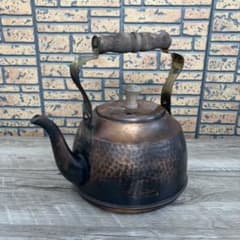D-4 【汚れあり】アンティーク 銅製 ケトル 銅やかん ヴィンテージ
