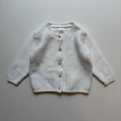 【未使用】H&M ベビー コットンニットカーディガン ホワイトのサムネイル