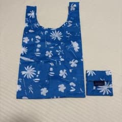 BAGGU エコバッグ ブルー 花柄 折りたたみのサムネイル
