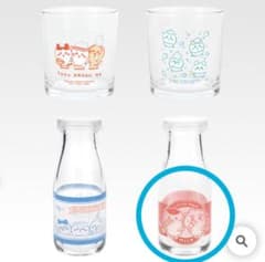 캐릭터 글래스 우유 병 세트