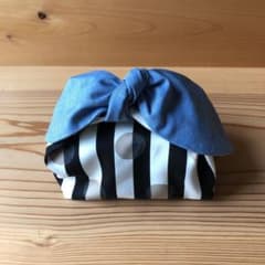 お弁当袋 ストライプ×ブルーダンガリーのサムネイル