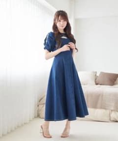 Rosé Muse denim puff sleeves dressのサムネイル